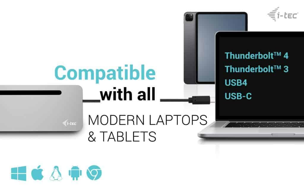 I-TEC Stacja dokująca USB-C ERGO + ładowarka 3X LCD + ładowarka 100 W (BUNDLE) UK