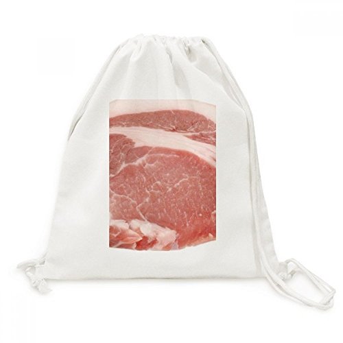 Toile Drawstring Backpack Porc Viande Crue Sac cordon voyage original