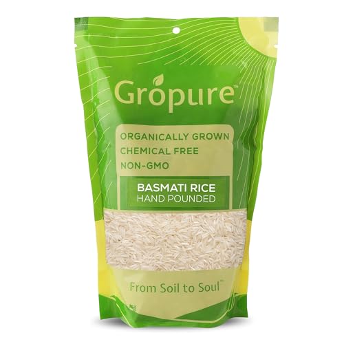 Image of GroPure Organic: From Soil to Soul - Basmati Rice - 9kg I Organic Biryani Rice I Hand Pounded I Chemical & Pesticide Free I Best Organic BASMATI RICE