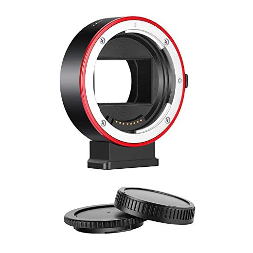 Neewer Adaptador Electrónico Lente AF Control Apertura Enfoque Automático Compatible con Canon EF/EF-S Lente a Sony Cámara Montura E para Sony A9/A7R3/A7R2/A7M3/A7M2/A7R/A7S2/A7S/A7/NEX7