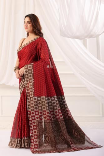 Image of TAMAIRA FASHION Mulmul Pure Cotton Saree For Woman |Office Wear Daily Wear Sarees For Women Without Blouse Piece(Available in 15 Colours)