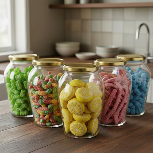 Image of ginoya brothers - Kitchen Glass Jar (1, 1000 Ml. Pot Shape Jar)