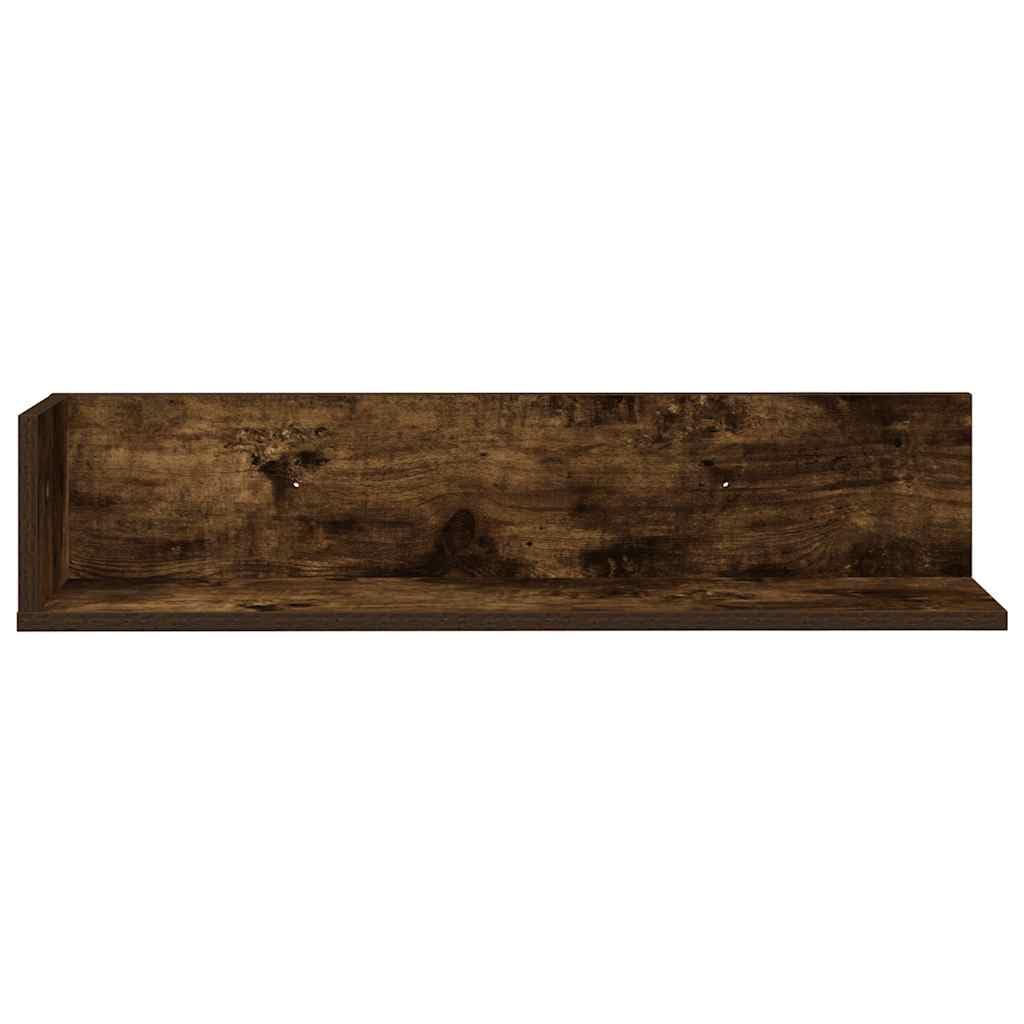 Wandregal Set 2 STK aus Holzwerkstoff Räuchereiche 75 x 16,5 x 16,5 cm Schweberegal mit 20 kg Belastbarkeit Modernes Design für Wohnzimmer Schlafzimmer Flur
