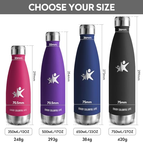 KollyKolla Thermosflasche 750ml, Thermoskanne BPA-frei, Trinkflasche Edelstahl, Kohlensaeure Geeignet, Wasserflasche Auslaufsicher, Isolierflasche für Schule, Büro, Uni, Sport, Gym, Fitness, Sprudel 4
