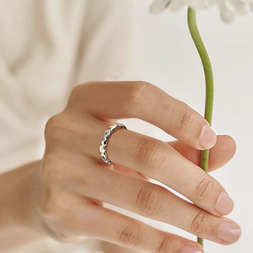 Ubgicig 925 Sterling Silver Heart Cubic Zirconia Ring For Women Size 5-10(Size 6) #TOP2