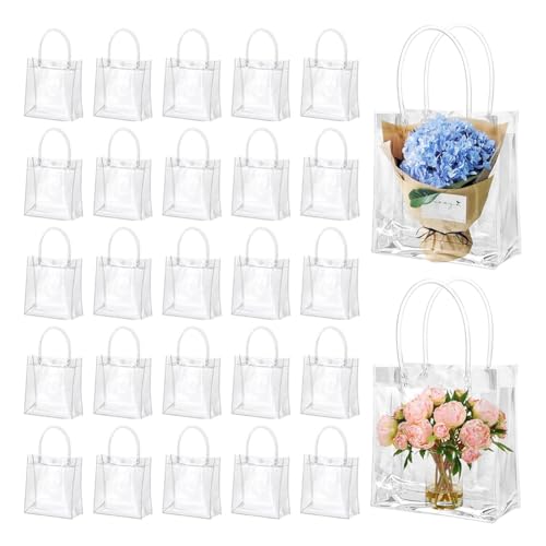 50 sacs cadeaux transparents avec poignées réutilisables - 2