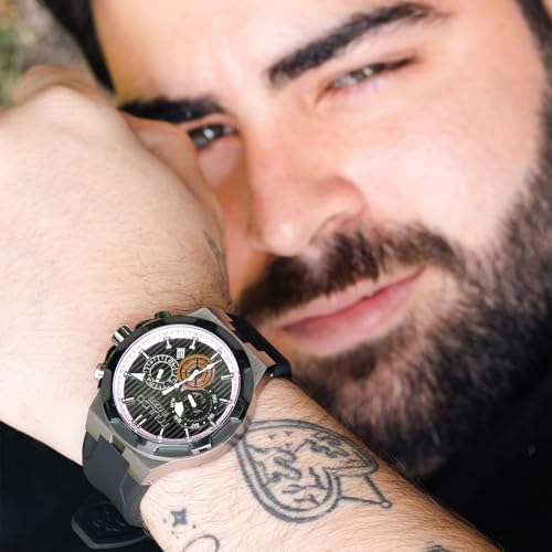 Montre Mulco Buzo Atlantis homme noire en acier inoxydable et silicone multifonction 10 ATM - 6
