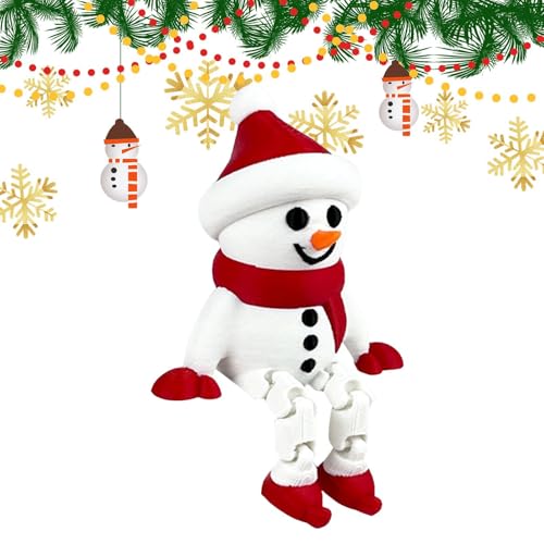 Figura de muñeco de nieve de escritorio | Pequeña decoración navideña de dibujos animados impresos en 3D, estatua de muñeco de nieve para decoración del hogar, para estante de escritorio, alféizar de