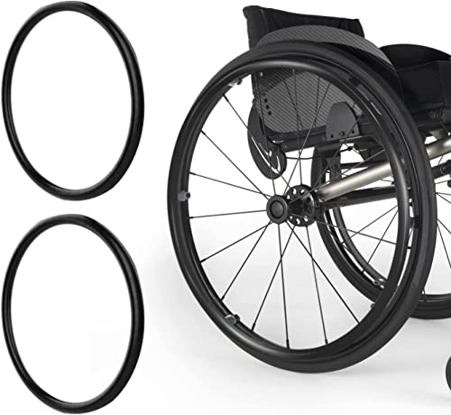 Wheelchair Push Rim Covers, 24inch Non-Slip Wheelchair Push Rim Grips, 1 Pair Silicone Wheelchair Hand Push Cover, Rear Wheel Grips Cover, Wheelchair Accessories (Black)