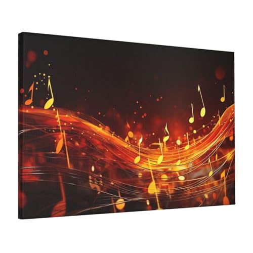 Toile note de musique flamme rouge poster mural salon chambre 40x61