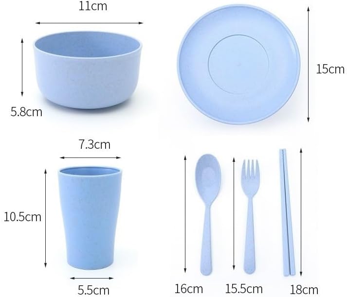 Camping MessKit, Camping Utensils, Reusable 6-Piece Tableware Set, Flatware Cutlery Set for Travel, Camping, Picnic, Outdoor, Camping Gear Include Chopsticks Spoon Fork Cutlery Set, Cup Bowl Plate