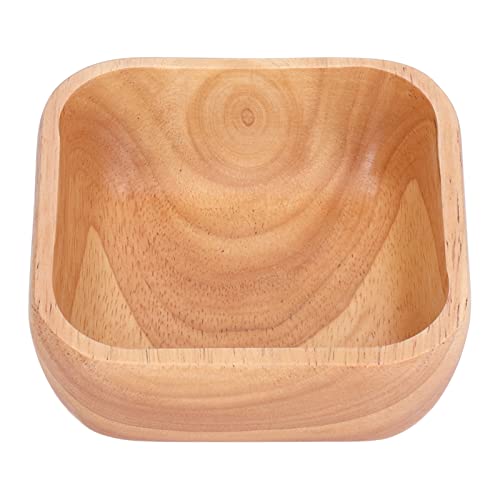 Tomotato Ensaladera de Madera, Plato de Cuadrada Rústica Hecha a Mano, Cuenco de Servir de Decorativos para Ensalada, Frutas, Verduras(12.5cm)