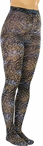 Image of ToBeInStyle Women's Vibrant Multicolor Animal Print Pantyhose Assorted Hosiery