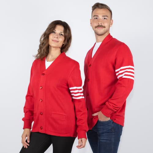 Image of Stewart & Strauss Cardigan Varsity Letter Sweater | American style button front letter sweater knit since 1977, heavyweight and ready for chenille letters and patches