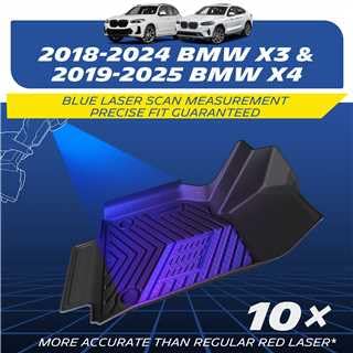 Image of Michelin Vehicle Mats, All-Weather TPE Custom Fit Liner for 2018-2024 BMW X3 & 2019-2025 BMW X4 (3 Piece), Premier