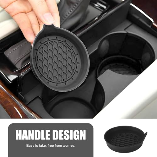 Portavasos para carro de silicona negro, 4 piezas miniatura 7
