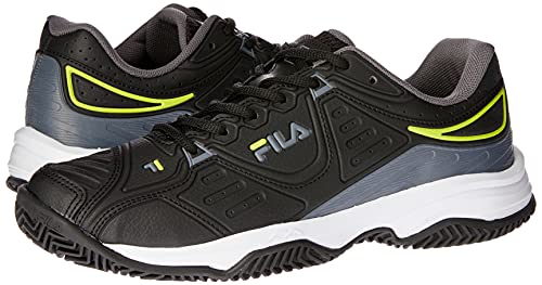 Tênis Forehand Clay, FILA, Masculino, Preto/Grafite/Limão, 43