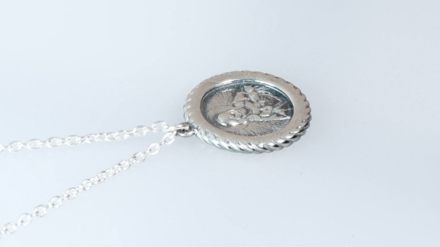 WESTMIAJW Collana con ciondolo a medaglia di San Cristoforo Michele, in oro, regalo per uomini e ragazzi, 60 cm, acciaio inox