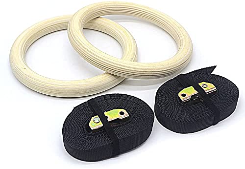 Anneaux de gymnastique en bois EVERGD musculation et traction