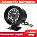 Geevorks 3.75'' 12V Automotive Replacement Tachometers 0-8000RPM Blue Light, RPM Tachometer for 1-8 Cylinder Gasoline Vehicles, 1-2 Cylinder New Motorcycles