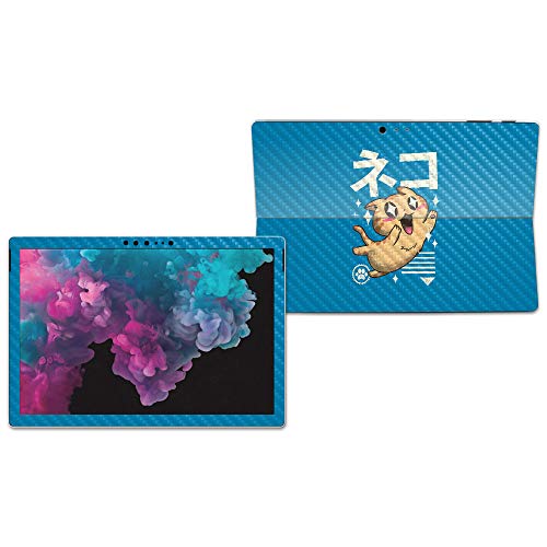 Image of MIGHTY SKINS MightySkins Carbon Fiber Skin for Microsoft Surface Pro 6 - Feline Kawaii | Protective, Durable Textured Carbon Fiber Finish | Easy to Apply, Remove, and Change Styles | Made in The USA