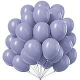 Picture of PartyWoo Dusty Blue Balloons 101pcs 12 Inch Boho Dusty Purple Muted Lavender Latex Balloons for Boy Baby Shower Anniversary Bachelorette Graduation Engagement Birthday Party Decorations Blue-F16