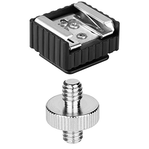 Flash Hot Shoe Mount Adapter To 1/4 Thread Hole With 1/4"-20 Male To 1/4"-20 Male Tripod Screw Adapter For Flash Holder Bracket Light Stands Umbrella Holder Flash Bracket,Strong And Solid (Update) #TOP5
