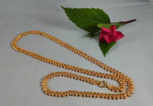 Image of CUTE GOLD 1 Gram Micro Gold Plated & Copper Traditional Designer Fashion Jewellery Chain for Women