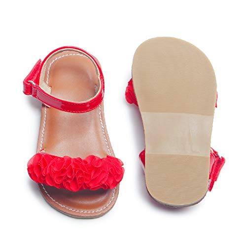Image of Kolan Toddler Girl Sandals Open Toe Flat Princess Dress Shoes Little Kids