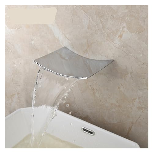 Caño de baño sobre encimera con salida de cascada suave para evitar salpicaduras molestas 2