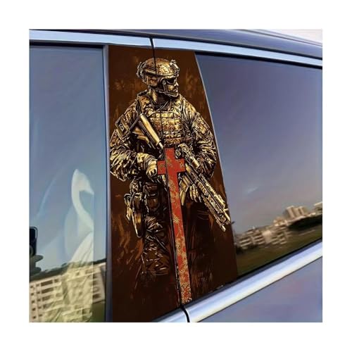Autocollants pilier de fenêtre voiture protège montants abîmés motif soldat x2