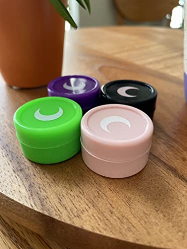 Brando Moon Silicone Wax Case Pink 5pcs - Round Wax Silicone Containers Non-stick Oil Jars - Multi-Use Storage Jars 5ml