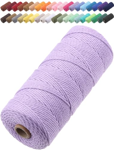 GOHOF Macrame Cord 2mm x 205m Premium Cotton Macrame Rope, 3 Strand Twisted Soft Cotton Cord