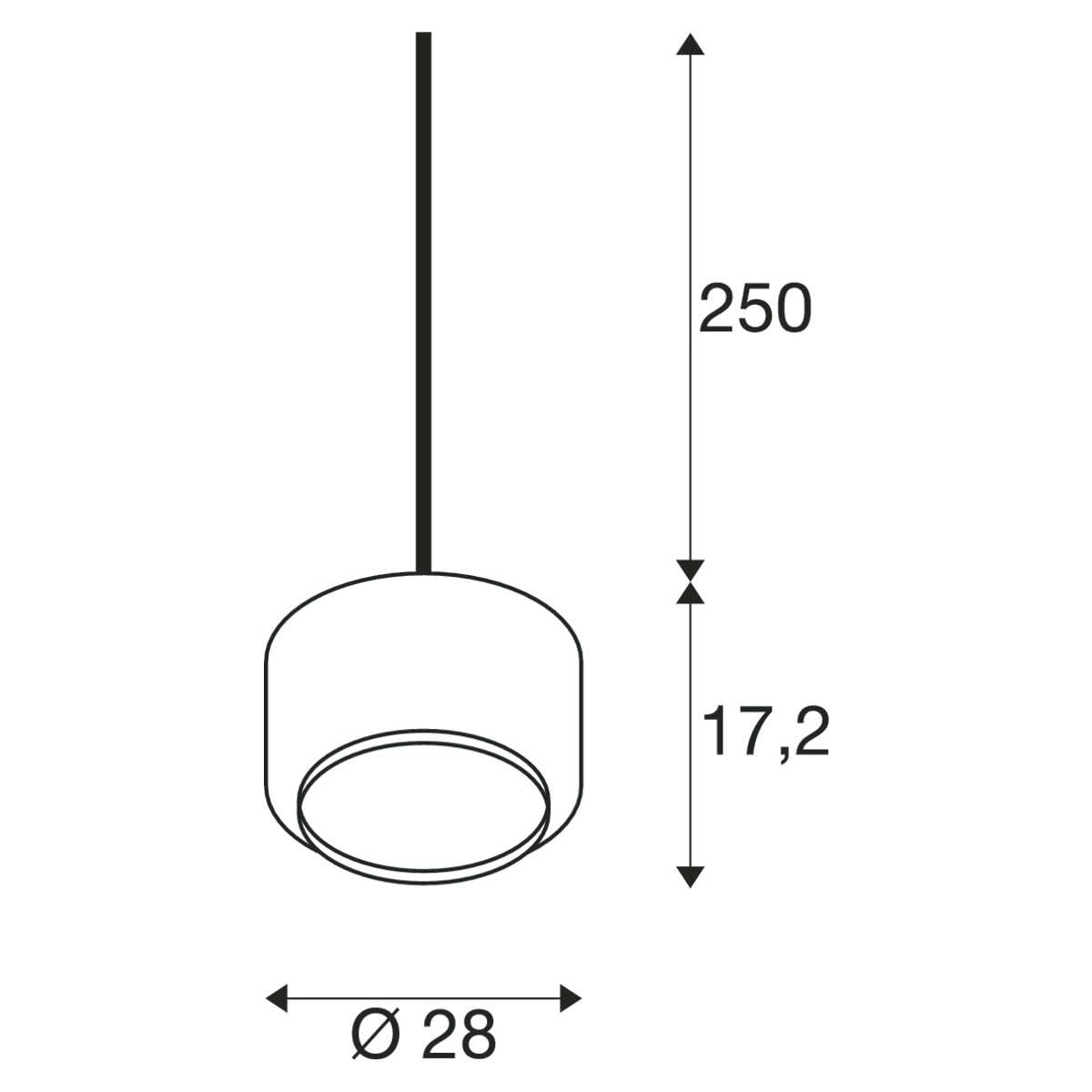 Lampa wisząca SLV PANTILO 28 / lampa do salonu, oświetlenie wewnętrzne, lampa wisząca do jadalni, LED, lampa sufitowa / E27 15W miedź