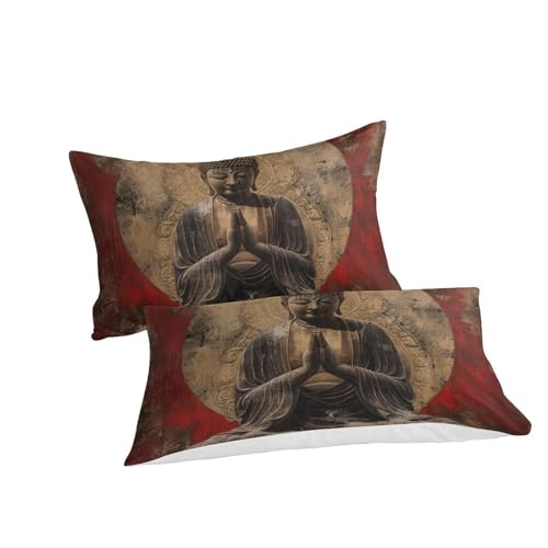 Linge de lit Bouddha pour chambre zen parure microfibre 3 pièces - 3