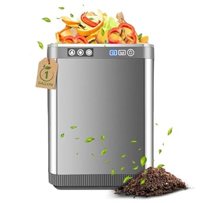 4L Electric Kitchen Composter, Composter Indoor with 2 Carbon Filters, Countertop Compost Bin Kitchen, Food Composter with Odorless/Ultra Quiet/Energy Efficient, Turn Waste into Natural Fertilizer