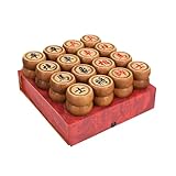 Juego de ajedrez Chino con Piezas de wengué y Tablero de Cuero, Xiangqi Tradicional, clásico, Educativo, Juego de Mesa estratégico for 2 Jugadores.(Box)