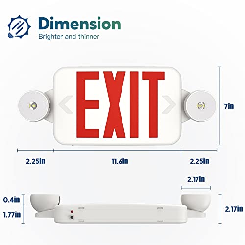 Freelicht 4 Pack Exit Sign With Emergency Lights, Two Led Adjustable Head Emergency Exit Light With Battery, Exit Sign For Business #TOP5