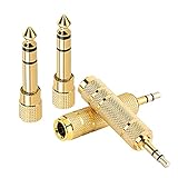 6.35mm 1/4 Inch Male to 3.5mm 1/8 Inch Female and 3.5 mm 1/8 Inch Male Plug to 6.35 mm 1/4 Inch...