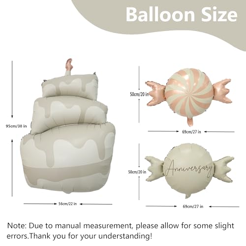 Image of Birthday Balloons Candy Balloons Cake Foil Balloon (3 Pieces) | Candy Helium Balloons Cake Foil Balloon Birthday Party Decoration Kids Gift