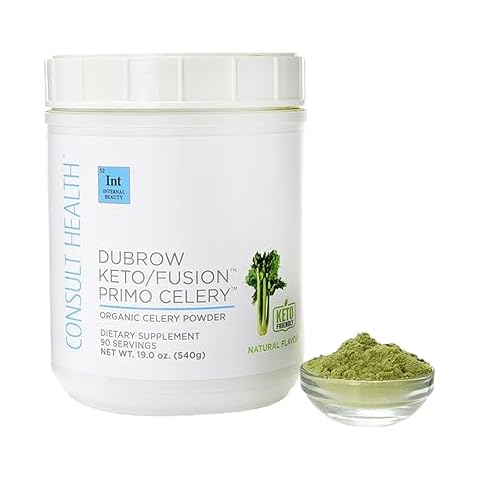 Consult Health Primo Celery Instant Juice Drink Mix Powder - Certified Organic - Non GMO - Supports Healthy Digestion and Gut Health - Detox - Hydrate - Keto/Fusion Friendly - 19.0 oz Cover
