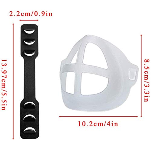 Moldura de suporte interno lavável 3D para máscara facial, acessórios de alça de orelha ajustável (8