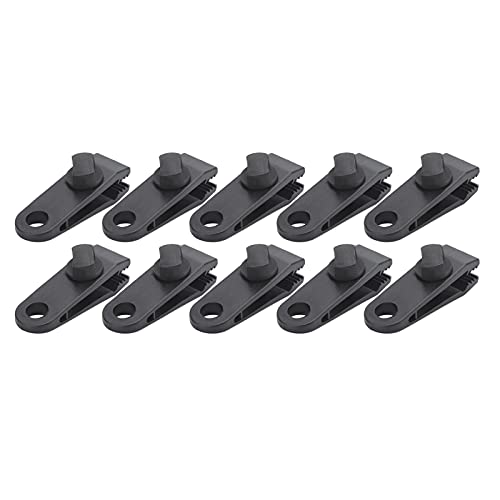 HERCHR Heavy Duty Tarp Clips, 10PCS Outdoor Portable ABS Windproof Awning Tarp Tighten Canopy Fixing Clamp Clip Multifunctional Hooks for Picnic Camping Sailing
