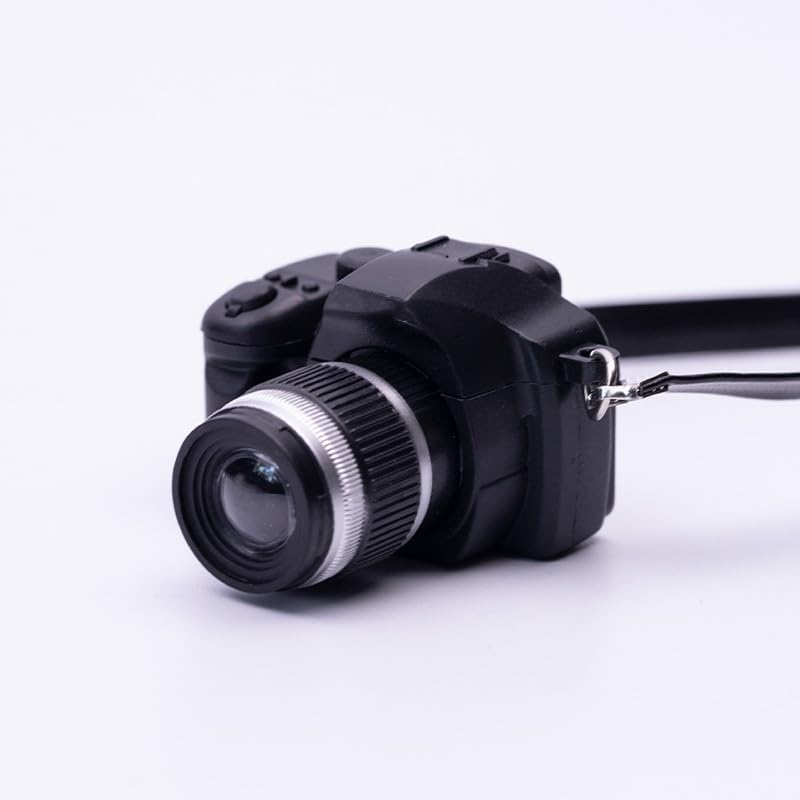 1 pieza negra a escala 14 mini accesorio de accesorio de cámara vintage, accesorio de cámara vintage, cámara en miniatura, cámara de apoyo, cámara