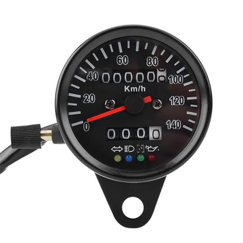 Odómetro negro de 60mm resistente a vibraciones con iluminación LED avanzada