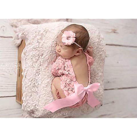 Baby Fotoshooting Kostüme,Neugeborenen Fotografie Requisiten,Baby Backless Spitze Strampler Kleidung Foto Babybekleidung Outfits Bekleidung Set Cover