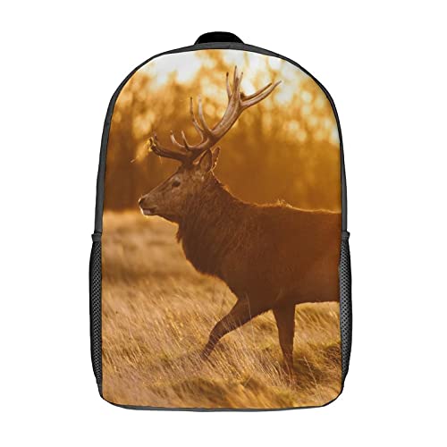 Sac à dos scolaire pour enfants Deer de 17 pouces avec imprimé 3D tendance