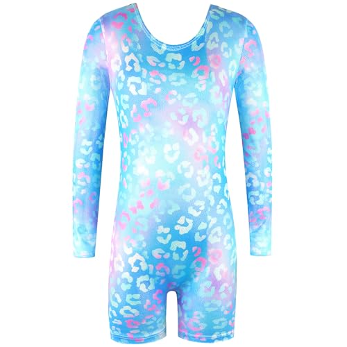 Leotard for Girls Gymnastics Toddler Biketards Shiny Print Kids Dancewear