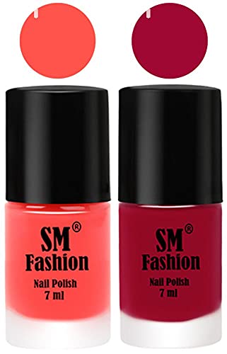 Image of Long Lasting Nail Polish | Nail Paint Combo 7 ml Each) - Set of 2 Baby Pink-Pure Wine