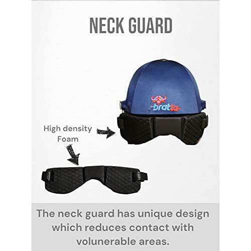 Bratla Pro Cricket Helmet - Navy Blue Cricket Helmets For Men, Cricket Helmet Comes With Neck Guard, Extra Padding And Fixed Grille For Protection, Medium Size #TOP2